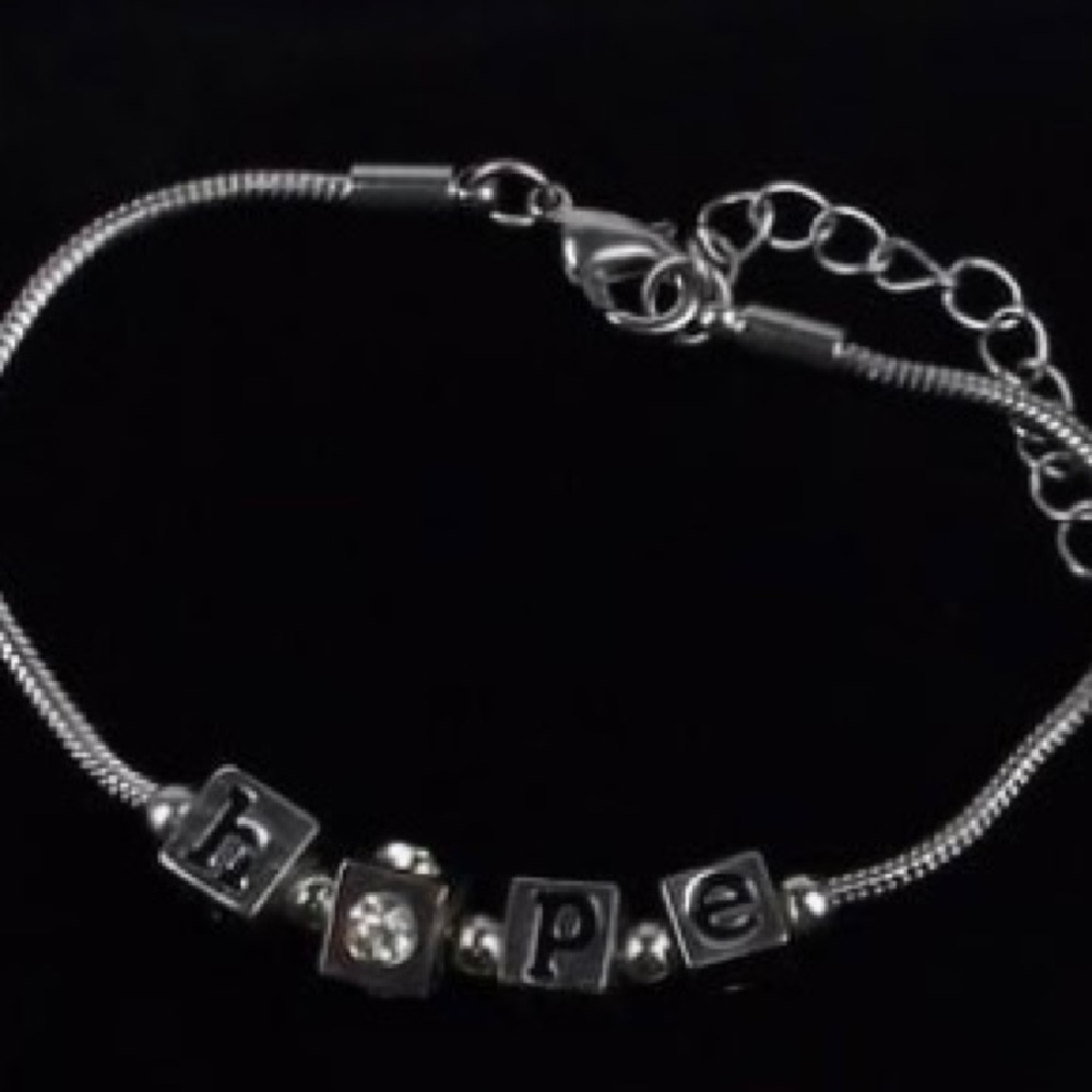 Silver Tone “hope” adjustable bracelet